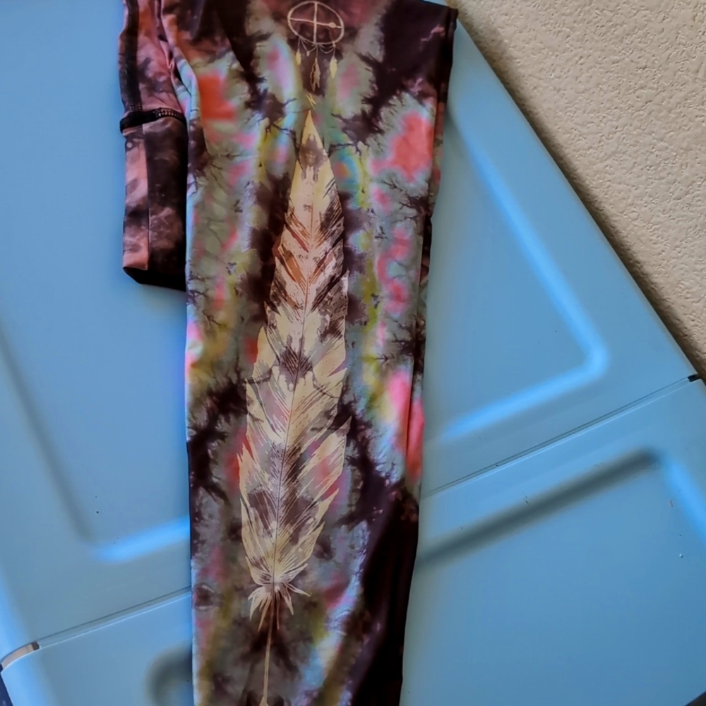 Teeki Feather Tie dye Yoga Pants